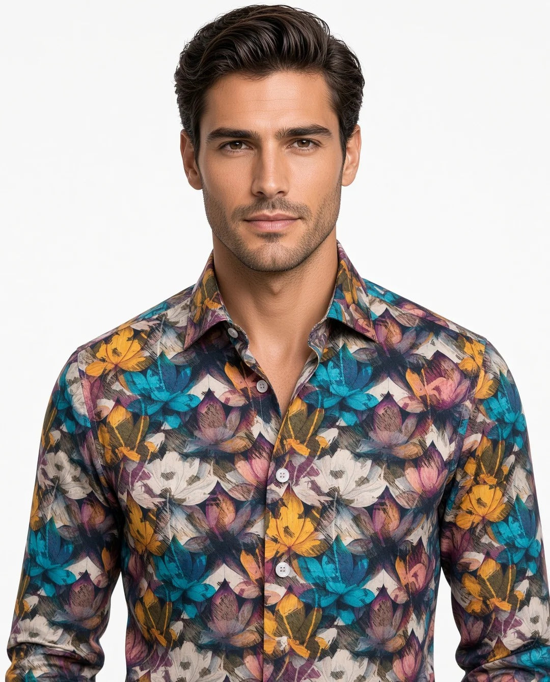 Masutto Shirt | SANTANA-08 LONG SLEEVE BUTTON DOWN SHIRT