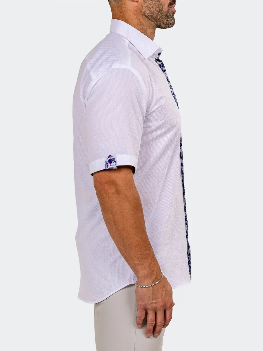 Maceoo Stretch Short-Sleeve Shirt | Galileo Marthyr0010 White