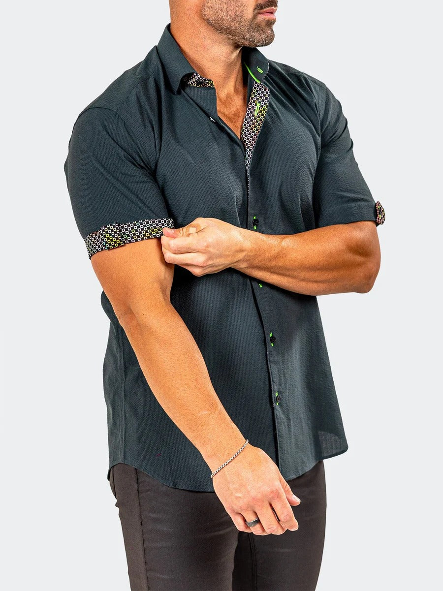 Maceoo Stretch Short-Sleeve Shirt | Galileo Marthyr0014 Green