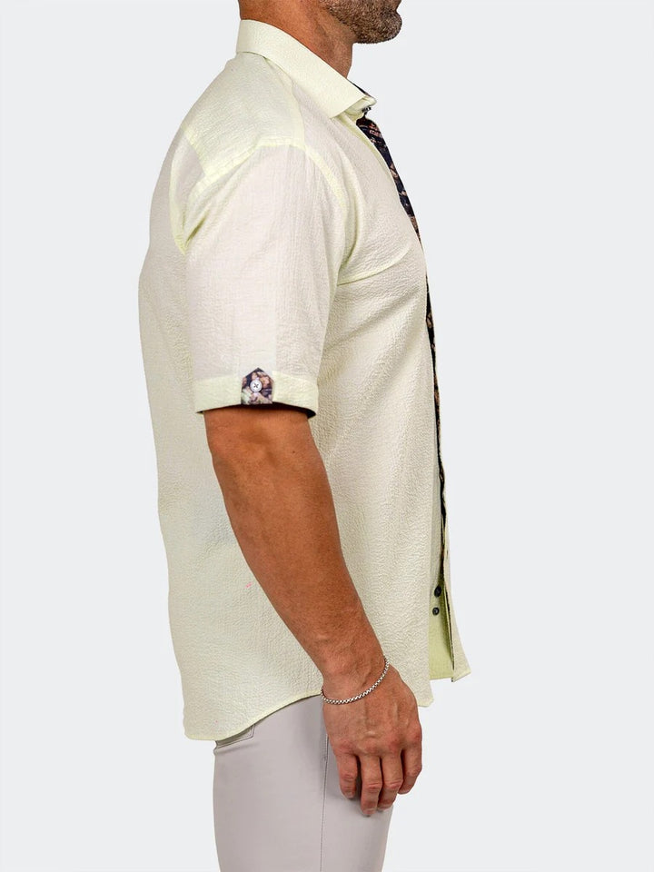 Maceoo Stretch Short-Sleeve Shirt | Galileo Marthyr0065 Yellow
