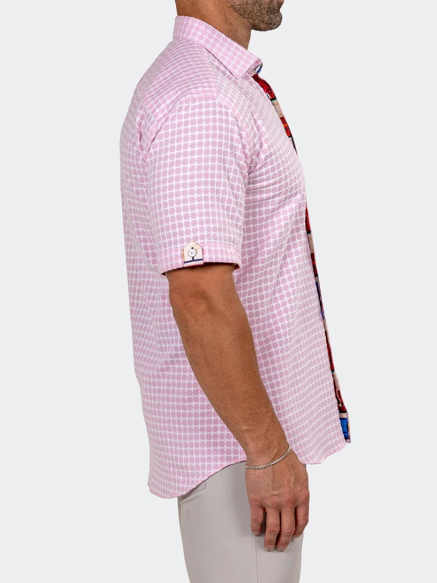 Maceoo Stretch Short-Sleeve Shirt | Galileo Marthyr0077 Pink