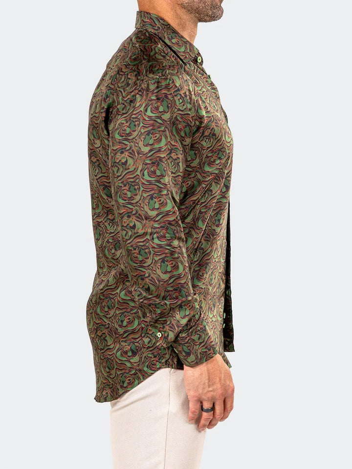 Maceoo Stretch Shirt | Fibonacci Marthyr0244 Green