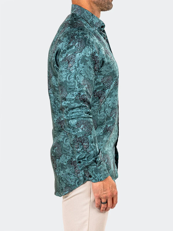 Maceoo Stretch Shirt | Fibonacci Marthyr0259 Green