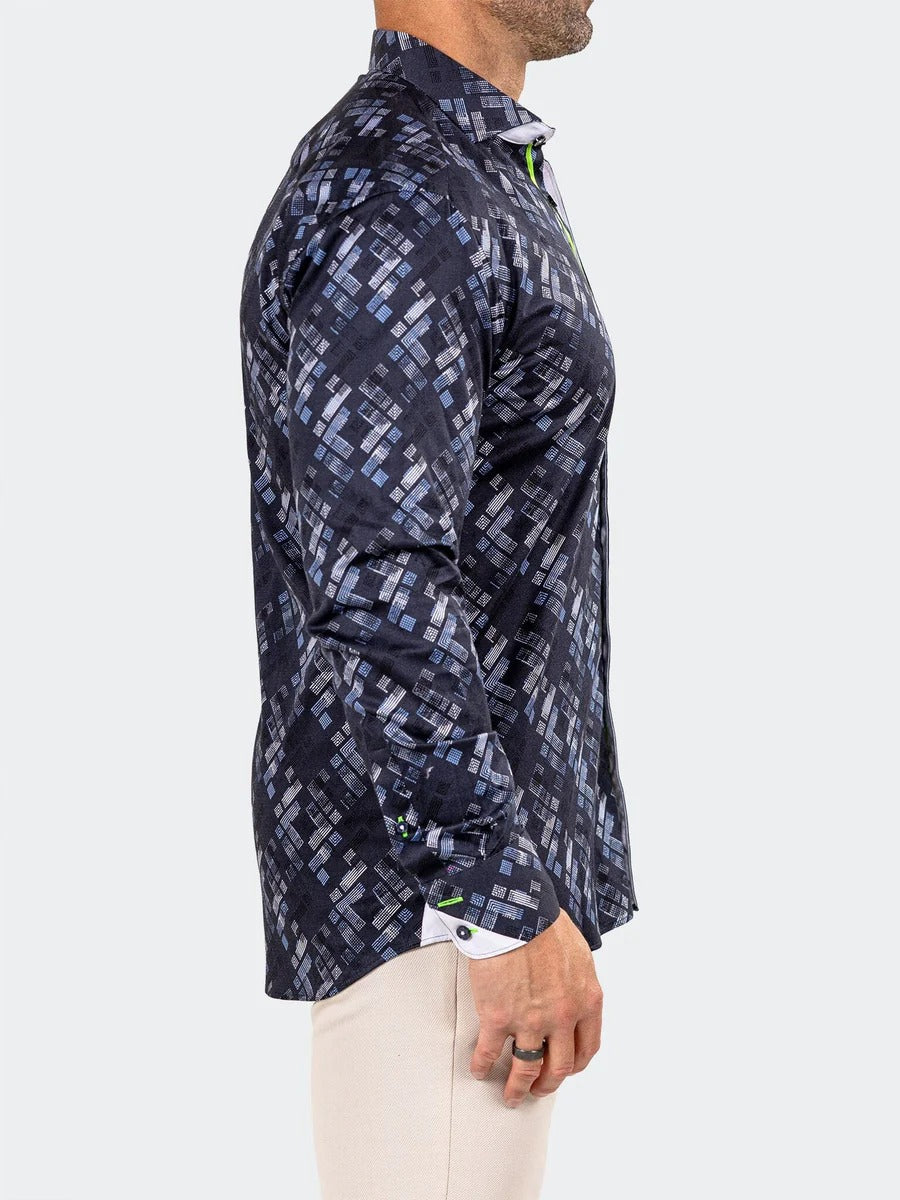 Maceoo Stretch Shirt | Eins Marthyr0293 Blue