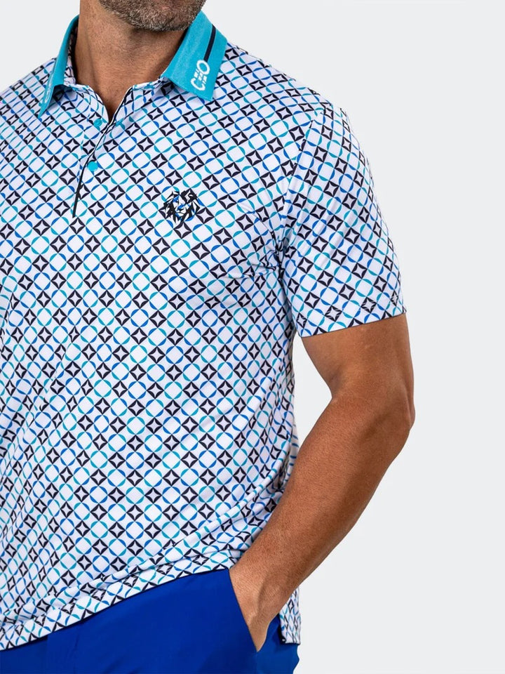 Maceoo Stretch Short-Sleeve Polos | Golf Polo Marthyr0025 Blue