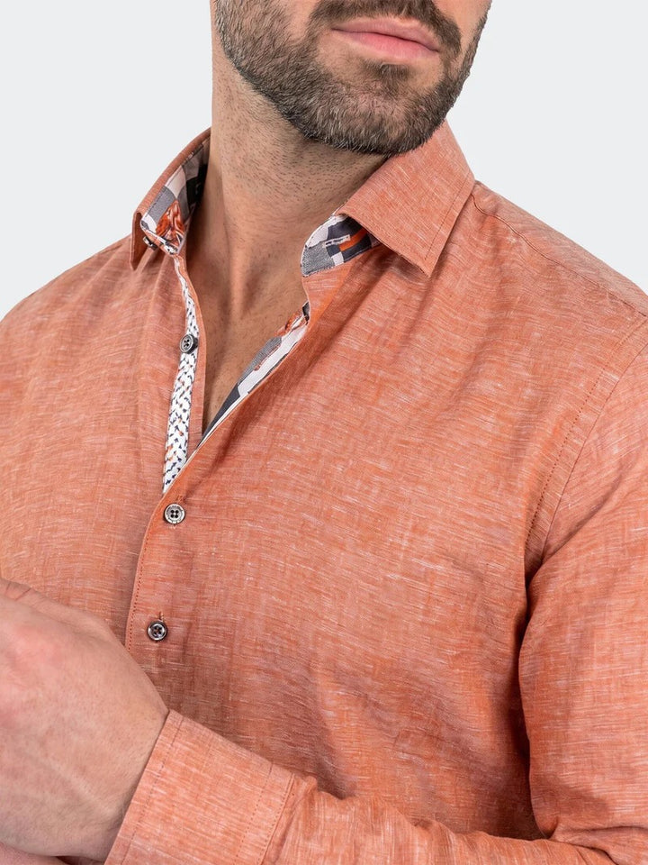 Maceoo Stretch Shirt | Fibonacci Dress Shirt LS Woven Unknown0110 Orange