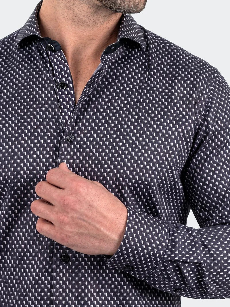 Maceoo Stretch Shirt | Einstein Dress Shirt LS Stretch Unknown3294 Black