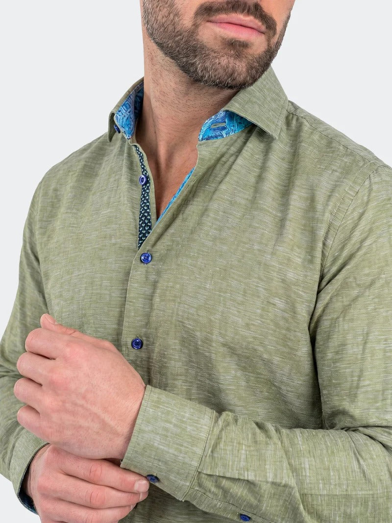 Maceoo Stretch Shirt | Fibonacci Dress Shirt LS Woven Unknown0101 Green