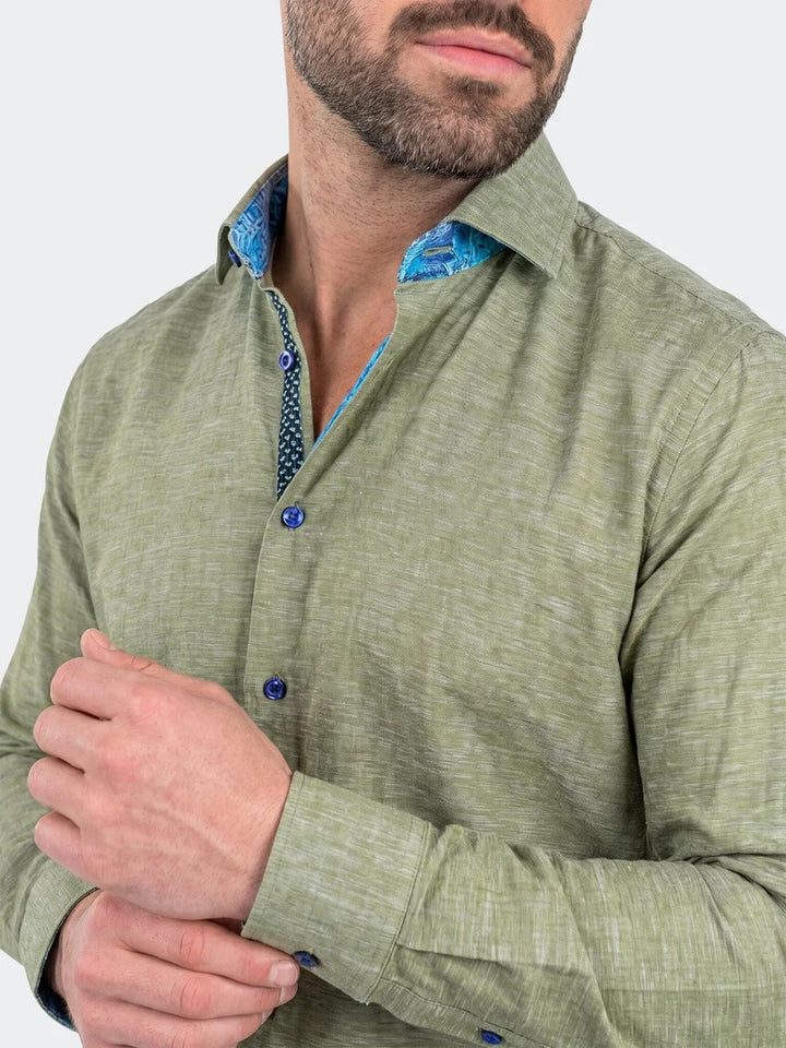 Maceoo Stretch Shirt | Fibonacci Dress Shirt LS Woven Unknown0101 Green
