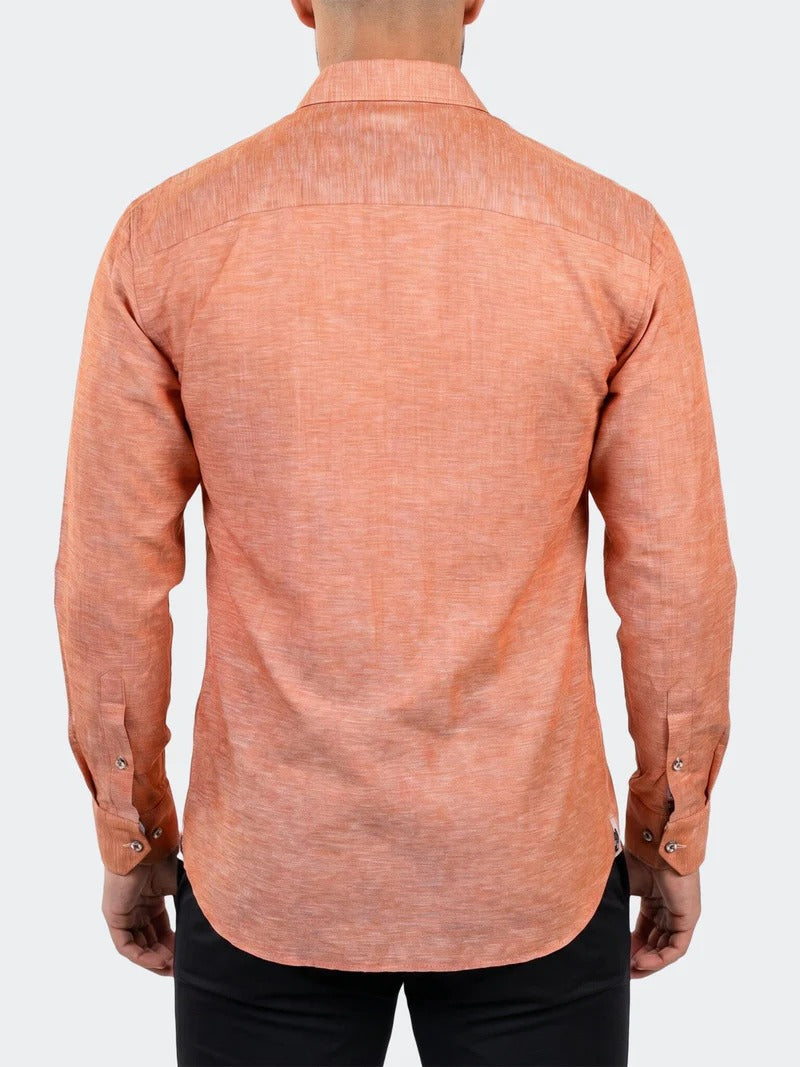 Maceoo Stretch Shirt | Fibonacci Dress Shirt LS Woven Unknown0110 Orange