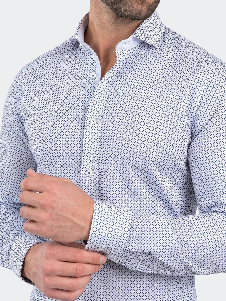Maceoo Stretch Shirt | Einstein Dress Shirt LS Stretch Unknown3296 White