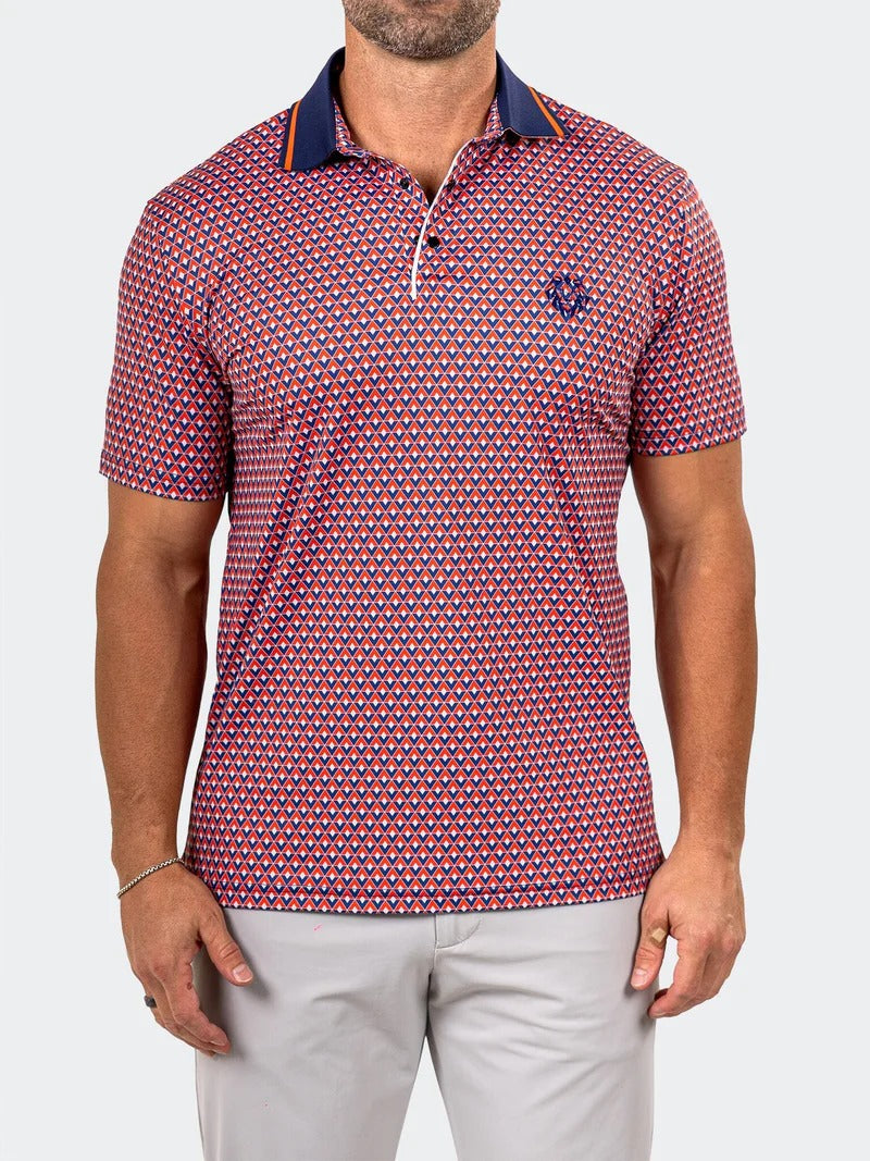 Maceoo Stretch Short-Sleeve Polos | Golf Polo Marthyr0001 Red