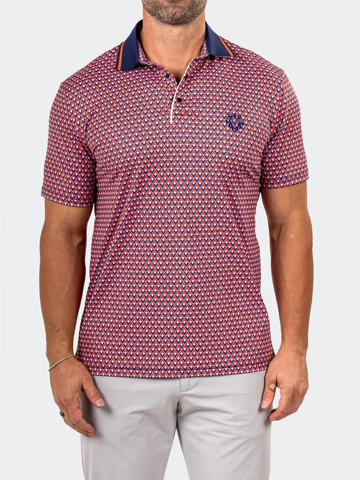 Maceoo Stretch Short-Sleeve Polos | Golf Polo Marthyr0001 Red