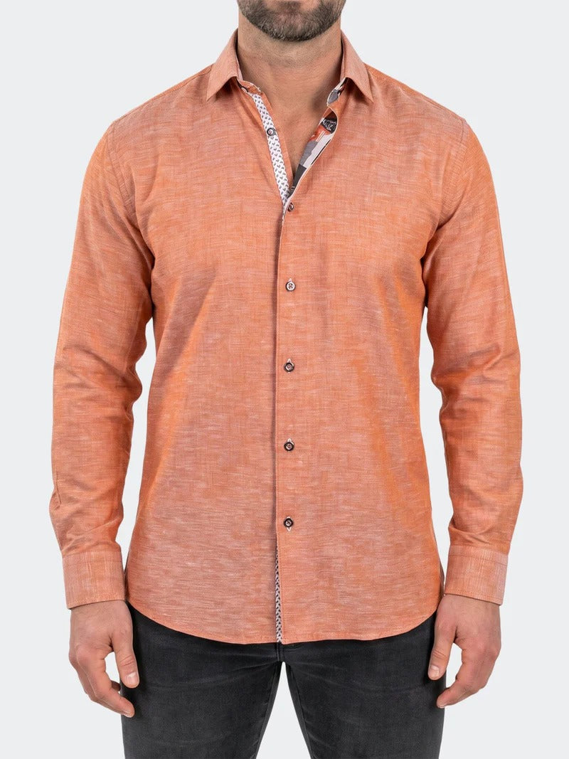Maceoo Stretch Shirt | Fibonacci Dress Shirt LS Woven Unknown0110 Orange