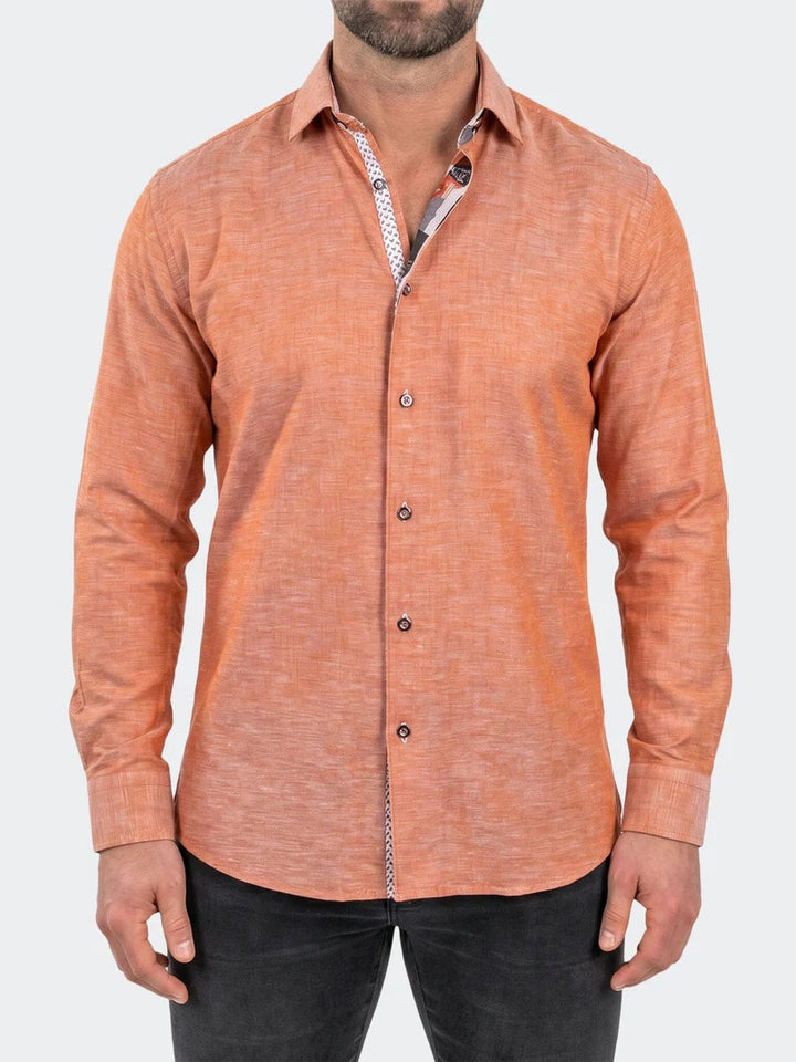 Maceoo Stretch Shirt | Fibonacci Dress Shirt LS Woven Unknown0110 Orange