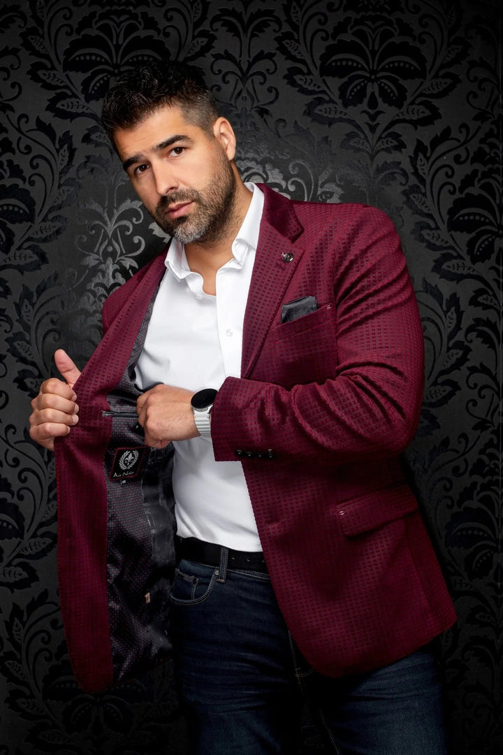 Au Noir Stretch Blazer | Blazer Hemsworth Burgundy