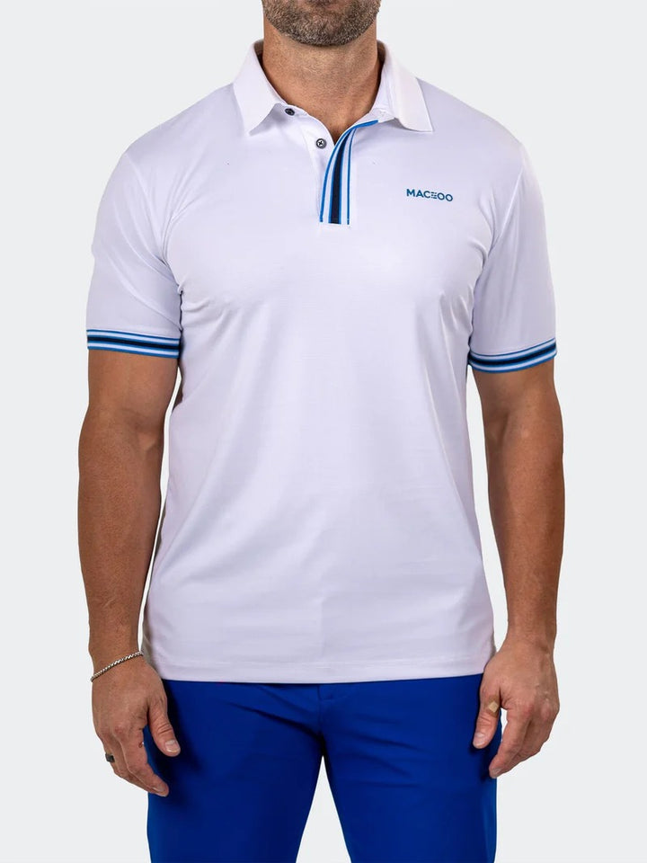 Maceoo Stretch Short-Sleeve Polos | Golf Polo Marthyr0016 White