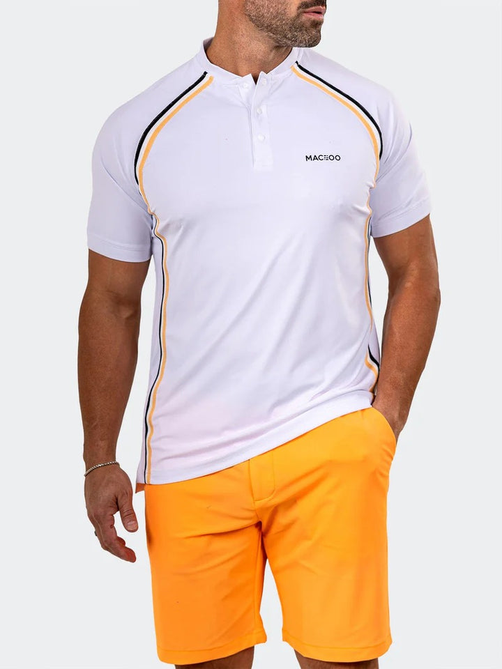 Maceoo Stretch Short-Sleeve Polos | Golf Polo Marthyr0018 White