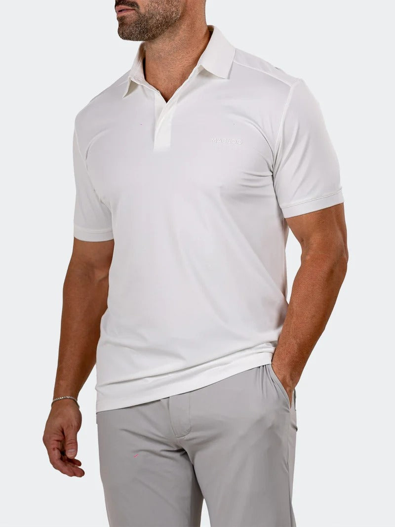 Maceoo Stretch Short-Sleeve Polos | Golf Polo Marthyr0019 White