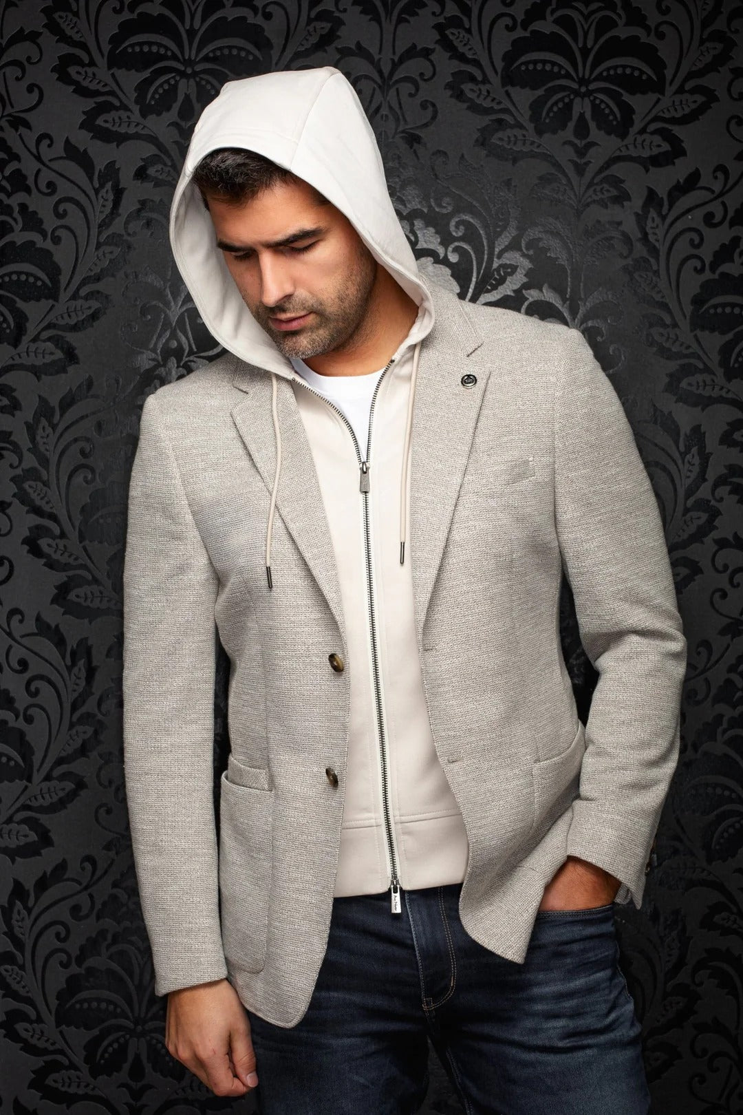 Au Noir Stretch Blazer | Noah Hood Beige