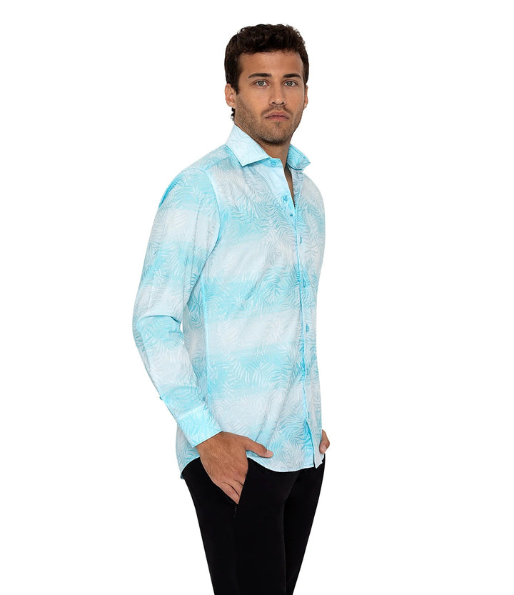 Bertigo Shirt  | Johnny Aqua Leaf Shirt