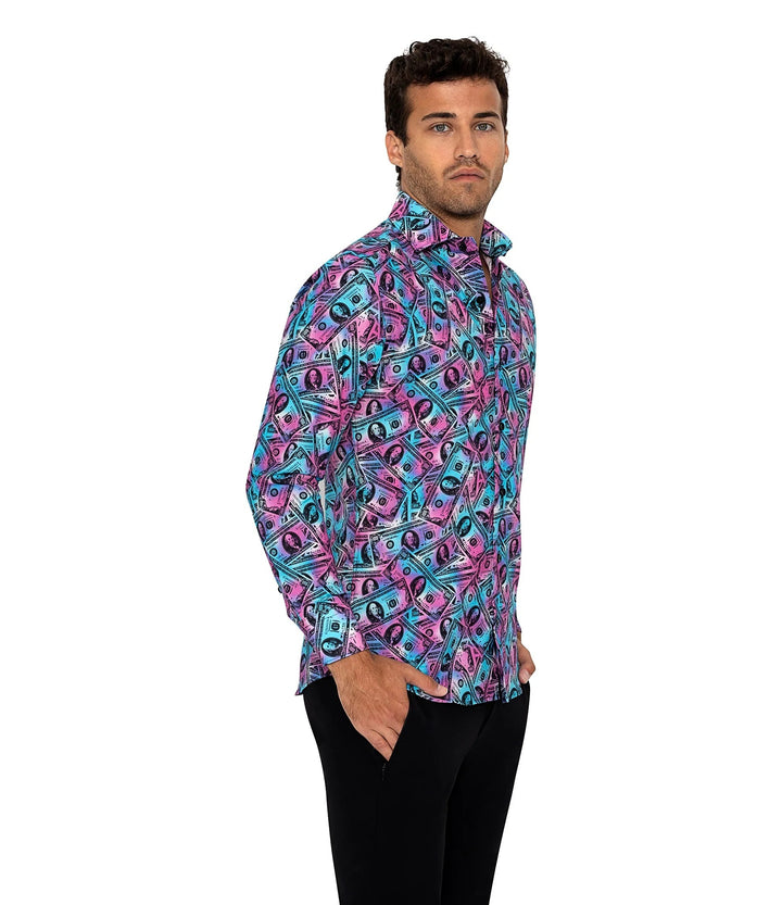 Bertigo Shirt  | NELSON TURQUOISE MONEY SHIRT