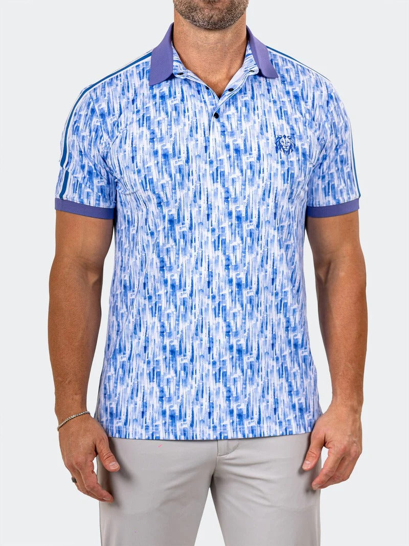 Maceoo Stretch Short-Sleeve Polos | Golf Polo Marthyr0007 Blue