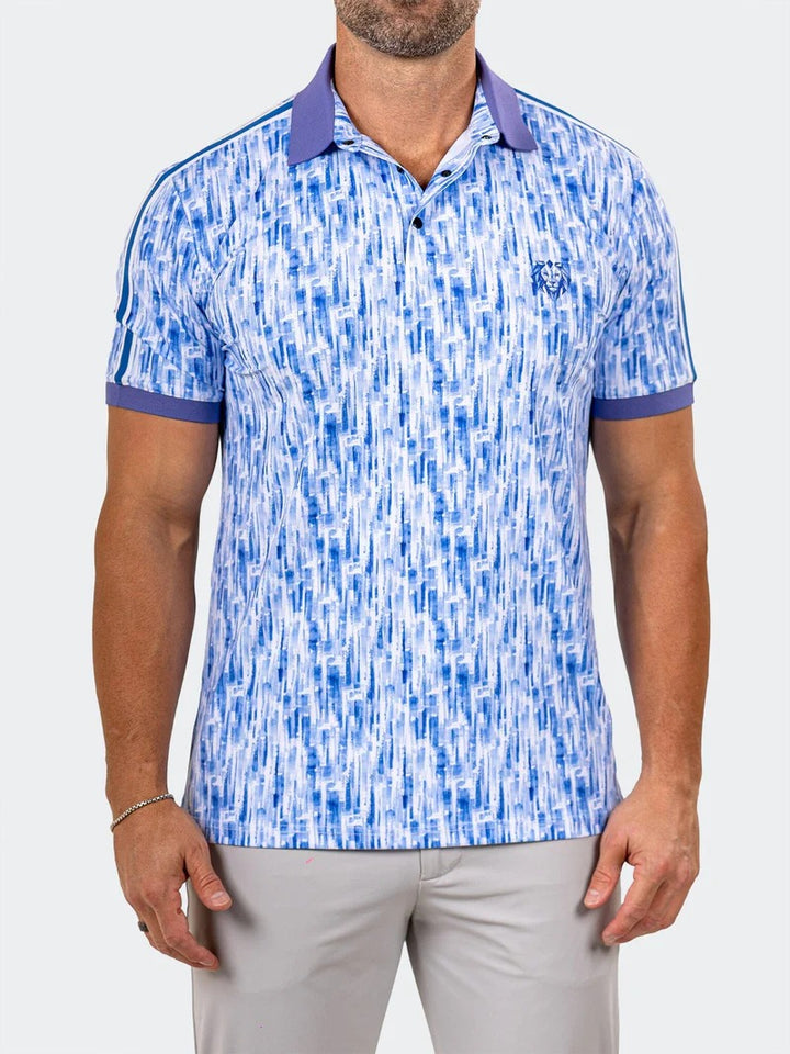 Maceoo Stretch Short-Sleeve Polos | Golf Polo Marthyr0007 Blue