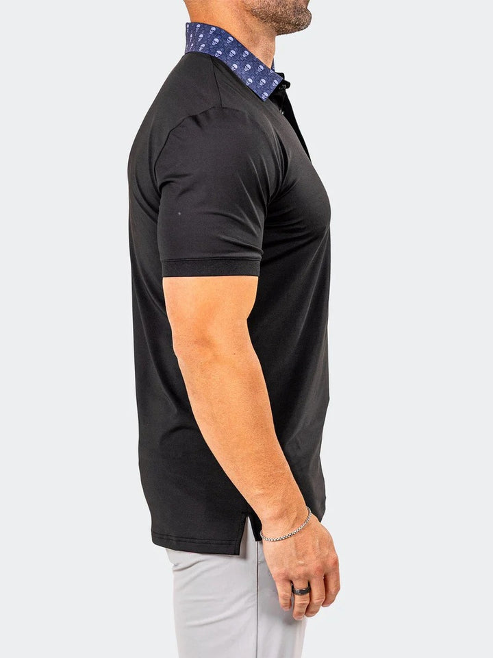 Maceoo Stretch Short-Sleeve Polos | Golf Polo Marthyr0021 Black