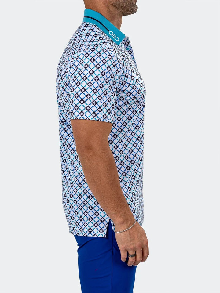 Maceoo Stretch Short-Sleeve Polos | Golf Polo Marthyr0025 Blue