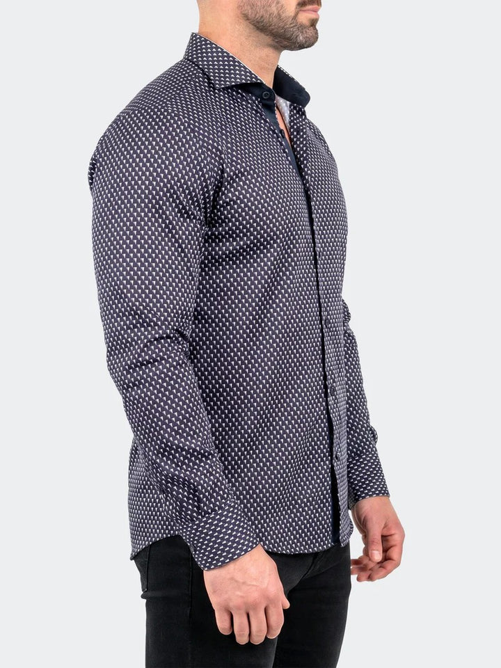 Maceoo Stretch Shirt | Einstein Dress Shirt LS Stretch Unknown3294 Black