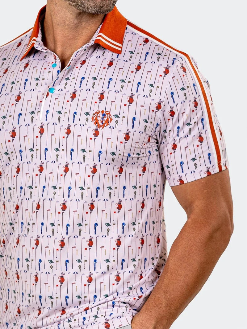 Maceoo Stretch Short-Sleeve Polos | Golf Polo Marthyr0012 White