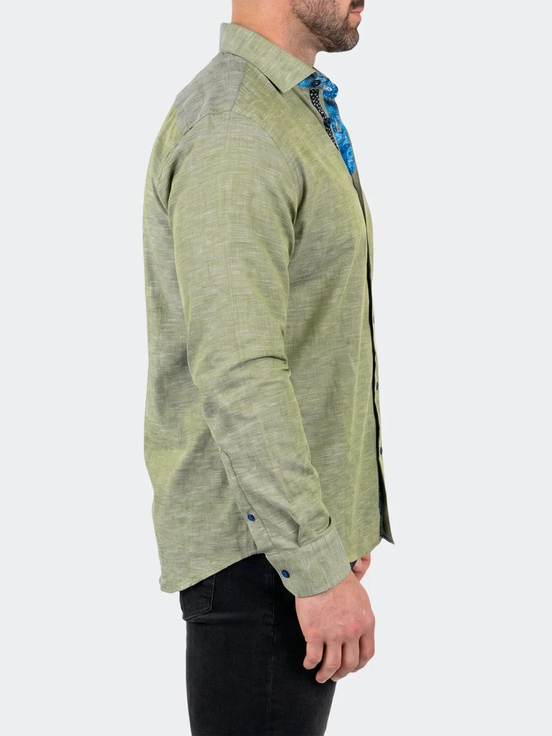 Maceoo Stretch Shirt | Fibonacci Dress Shirt LS Woven Unknown0101 Green
