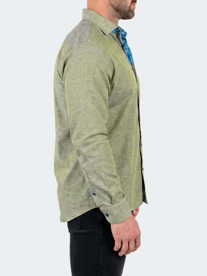 Maceoo Stretch Shirt | Fibonacci Dress Shirt LS Woven Unknown0101 Green
