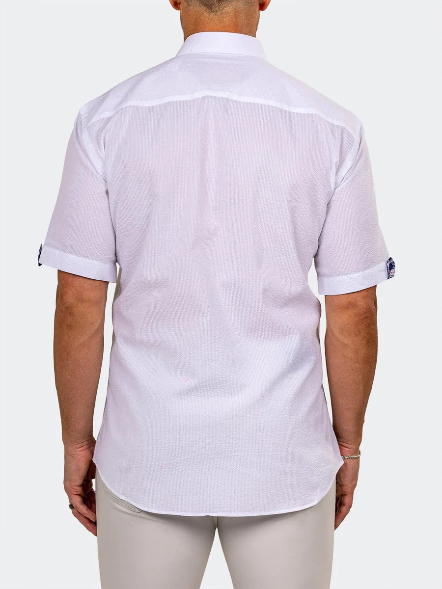 Maceoo Stretch Short-Sleeve Shirt | Galileo Marthyr0010 White