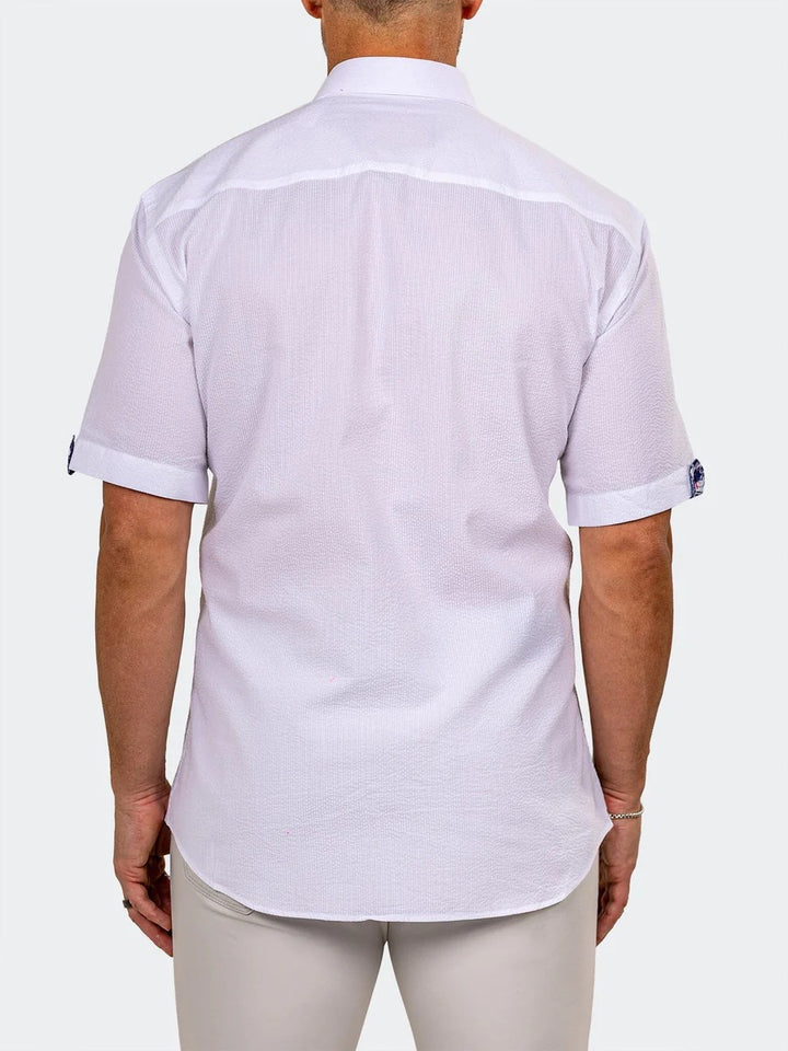 Maceoo Stretch Short-Sleeve Shirt | Galileo Marthyr0010 White