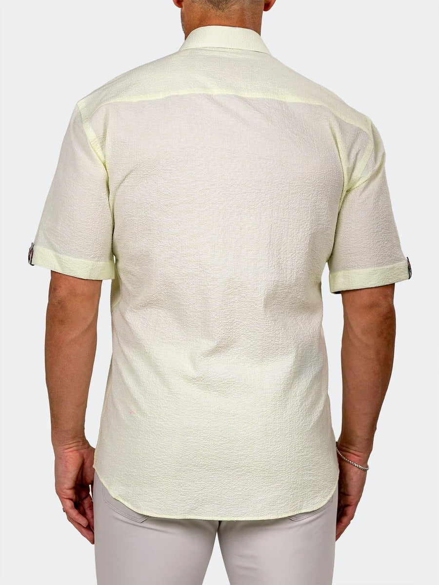 Maceoo Stretch Short-Sleeve Shirt | Galileo Marthyr0065 Yellow