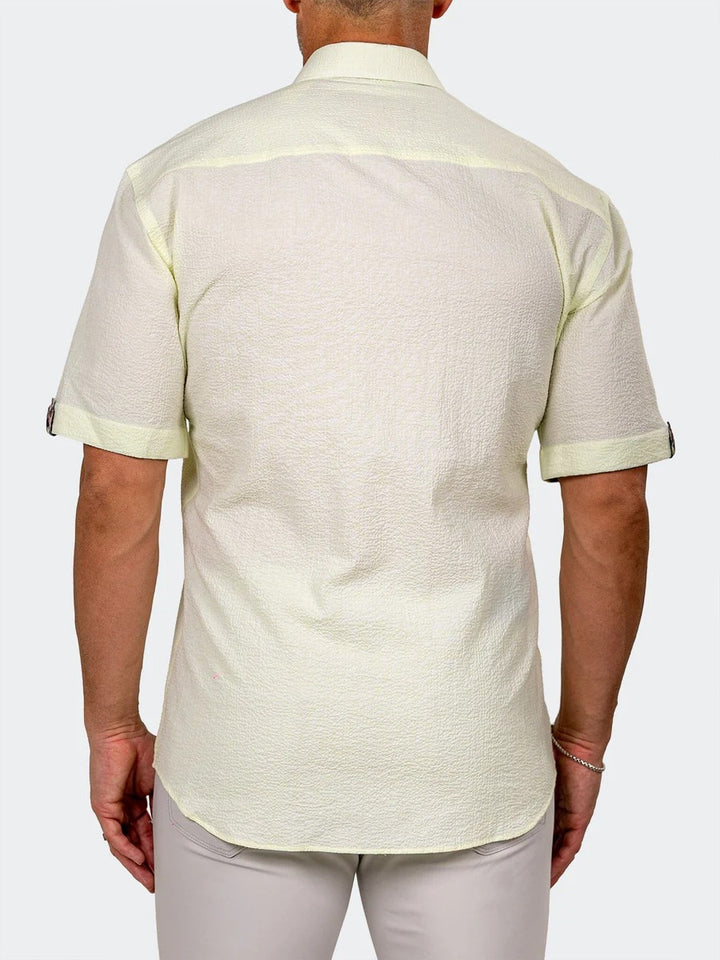 Maceoo Stretch Short-Sleeve Shirt | Galileo Marthyr0065 Yellow