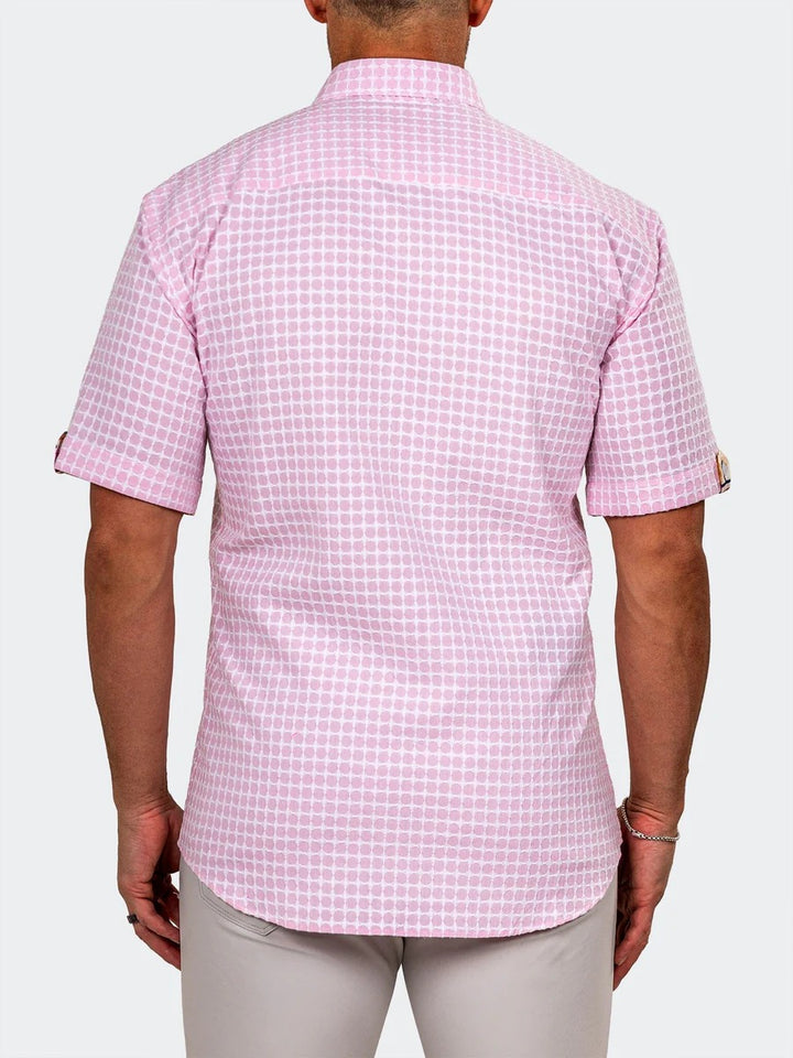 Maceoo Stretch Short-Sleeve Shirt | Galileo Marthyr0077 Pink
