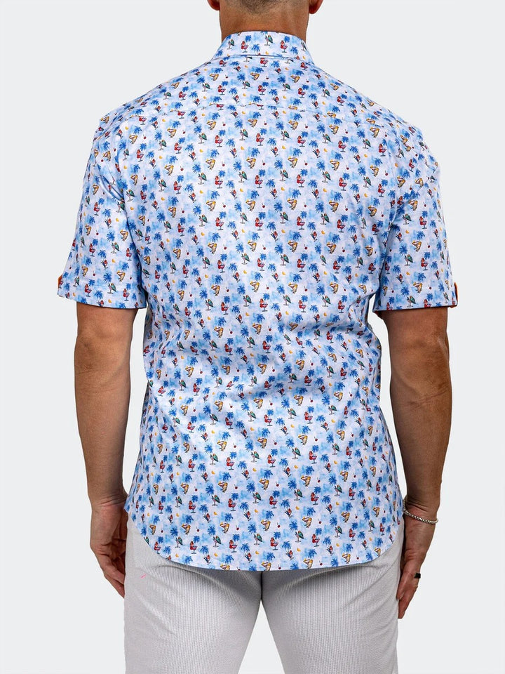 Maceoo Stretch Short-Sleeve Shirt | Galileo Marthyr0219 Blue