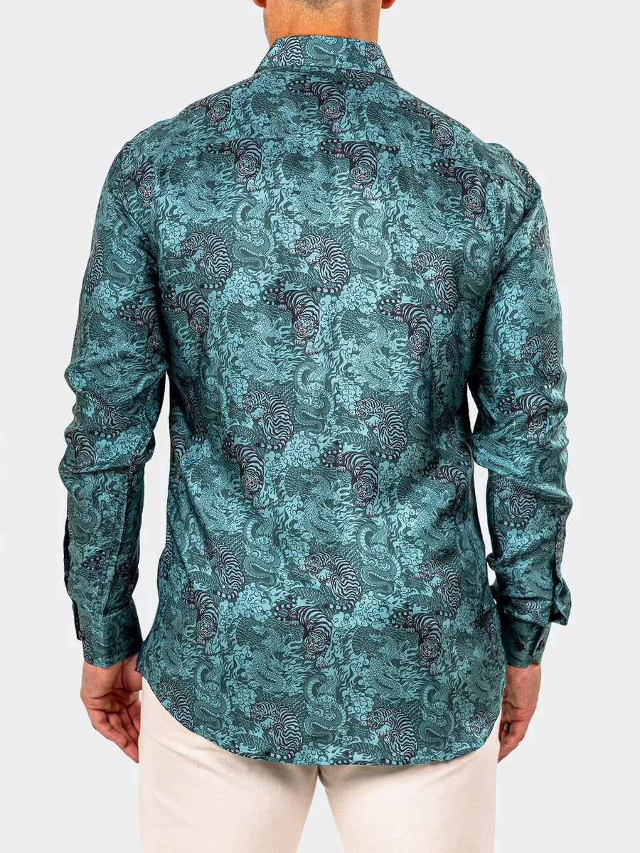 Maceoo Stretch Shirt | Fibonacci Marthyr0259 Green