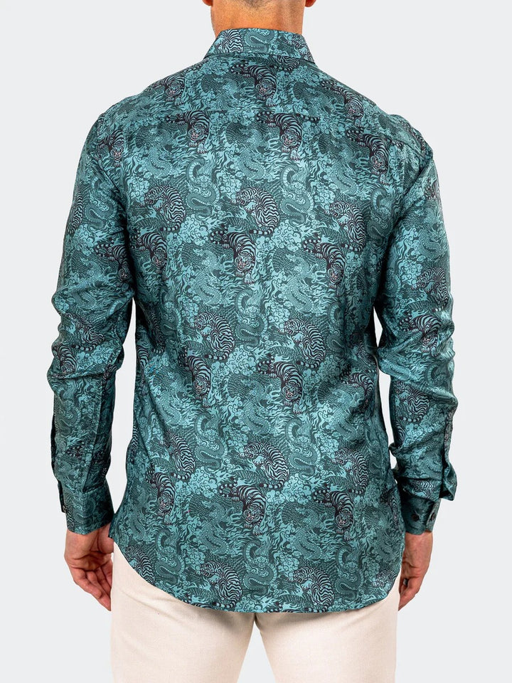 Maceoo Stretch Shirt | Fibonacci Marthyr0259 Green