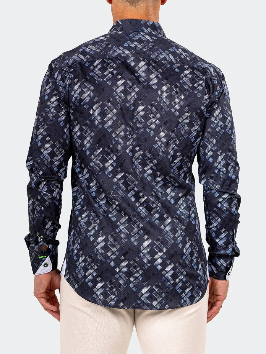 Maceoo Stretch Shirt | Eins Marthyr0293 Blue