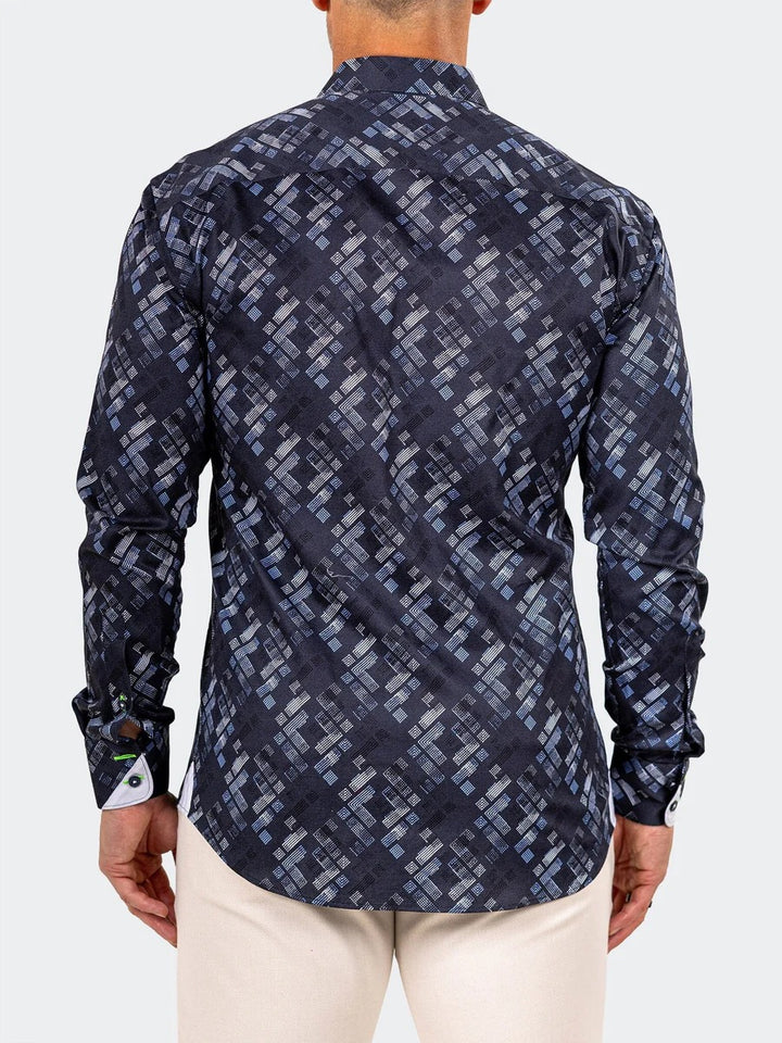 Maceoo Stretch Shirt | Eins Marthyr0293 Blue