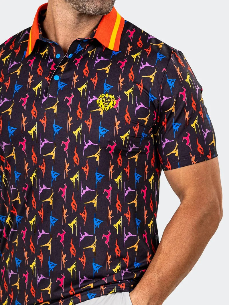 Maceoo Stretch Short-Sleeve Polos | Golf Polo Marthyr0010 Black