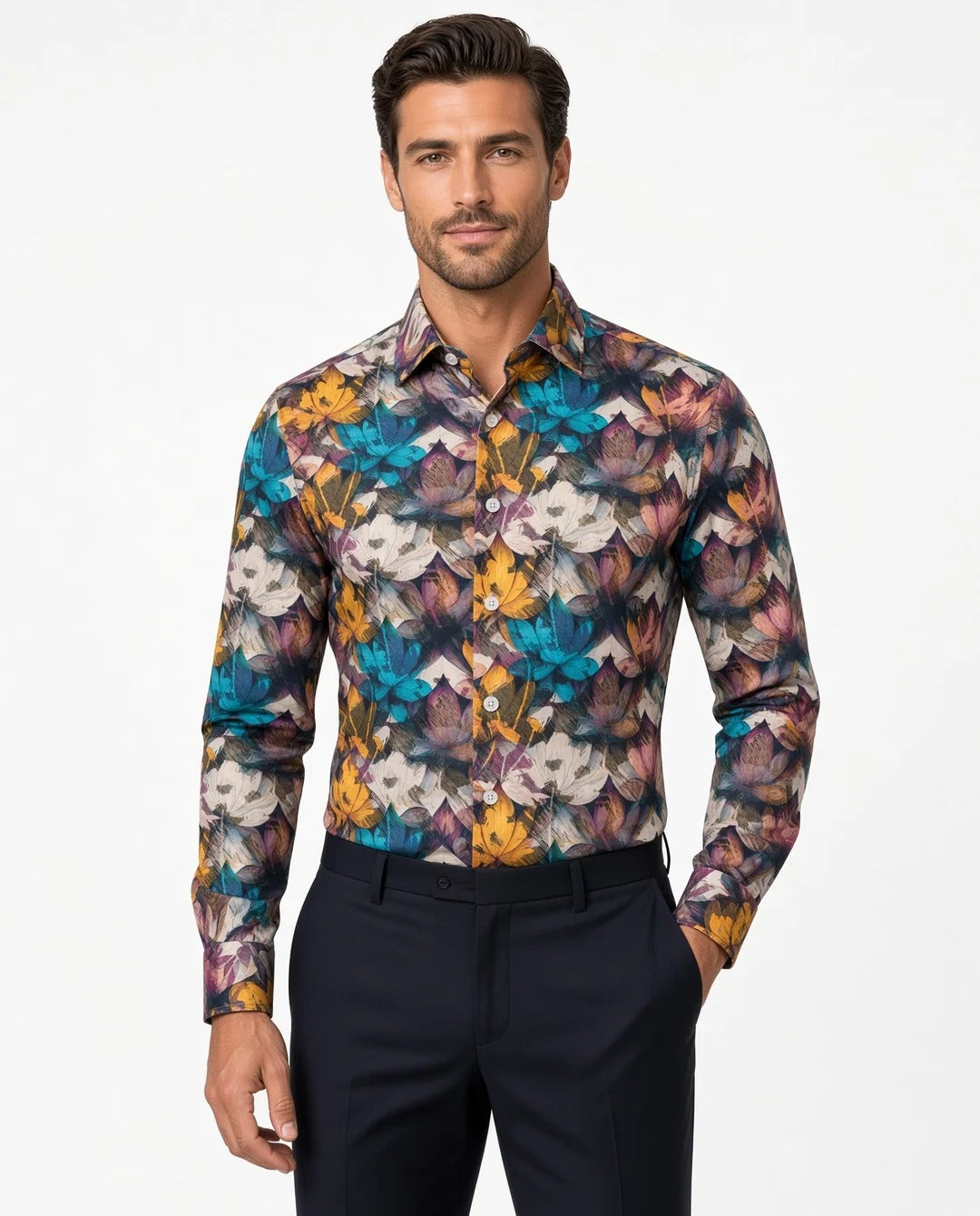 Masutto Shirt | SANTANA-08 LONG SLEEVE BUTTON DOWN SHIRT