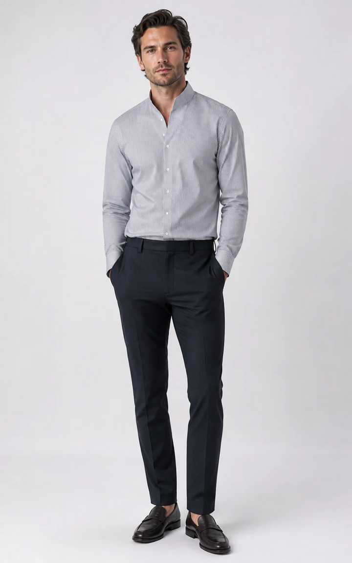 Masutto Shirt | LONDON-18 LONG SLEEVE SHIRT TULIP COLLAR