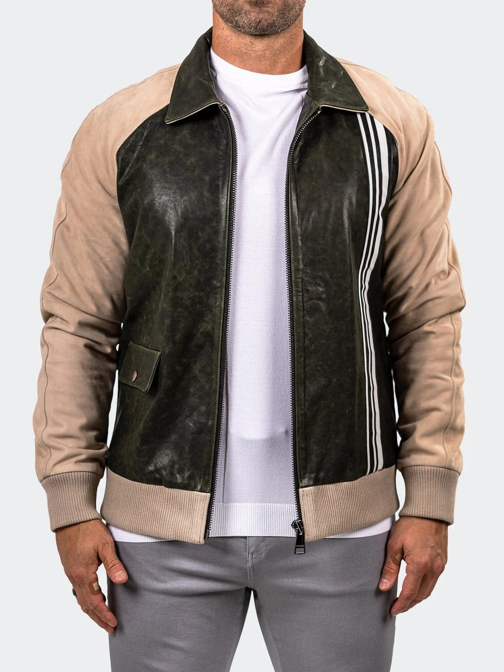 Maceoo Jacket | Leather Marthyr035 Green