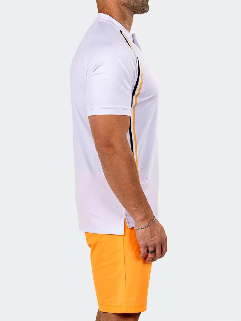 Maceoo Stretch Short-Sleeve Polos | Golf Polo Marthyr0018 White