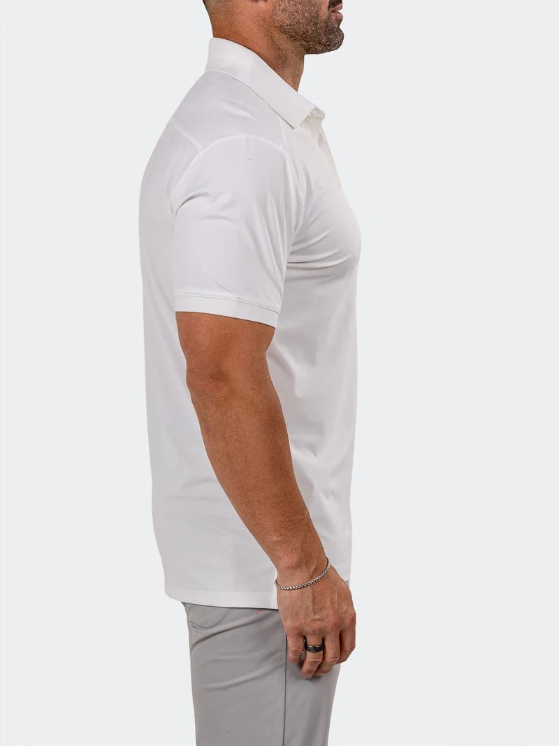 Maceoo Stretch Short-Sleeve Polos | Golf Polo Marthyr0019 White